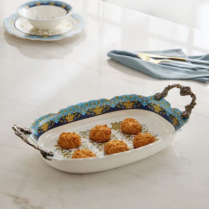 Angelic Serving Platter with Handle - 42x22.5x9 cm