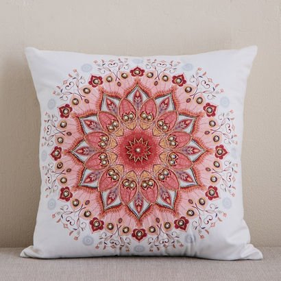 Praka Mandala Embroidered Beaded Filled Cushion - ...