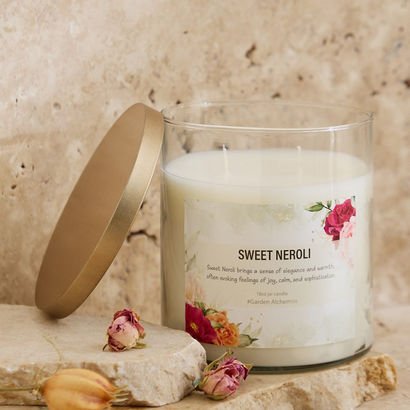 Aure Sweet Neroli Fragrance Jar Candle with Metal ...