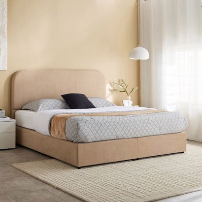 Curvy Adrea Upholstered Queen Bed - 160x200 cm