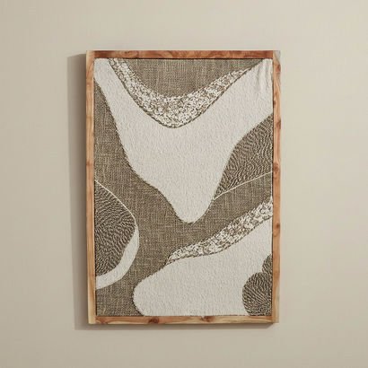 Florenza 3D Solid Wood Framed Abstract Fabric Wall...