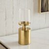 Alpha Metal Leather Textured Pillar Candleholder -...