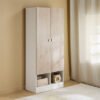 Vanilla 2-Door Wardrobe with 2 Open Shelves