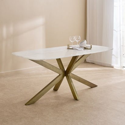 Cavon Portola 6-Seater Genuine Marble Top Dining T...