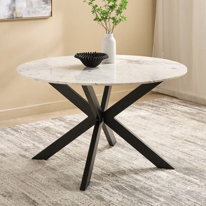 Cavon Portola 6-Seater Genuine Marble Top Round Di...