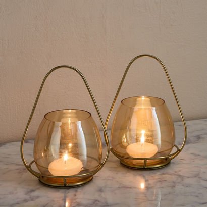 Kumudh Zen 2-Piece Decorative Tealight Holder Set ...