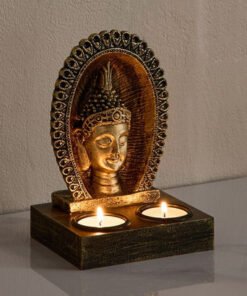 Divinity Glacier Polyresin Buddha Face with MDF Te...