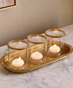 Iras Elara 3-Piece Decorative Tealight Candleholde...
