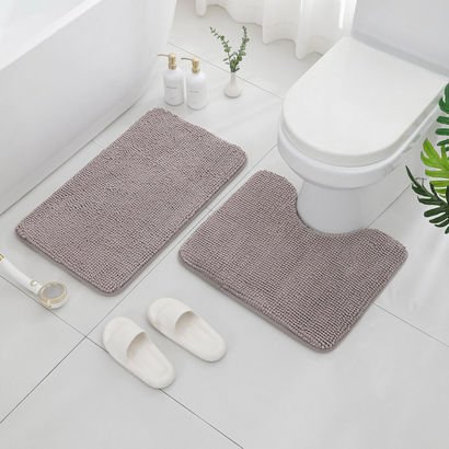 Luxot Elite 2-Piece Chenille Memory Foam Bath Mat ...