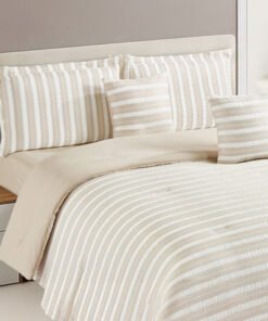 Braxton Waffle 5-Piece Stripe Jacquard King Comfor...