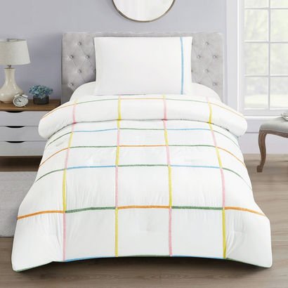 Joy Theo 2-Piece Microfiber Embroidered Single Com...