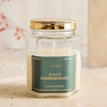 Nina Claire Pomegranate Noir Hexa Glass Jar Candle...