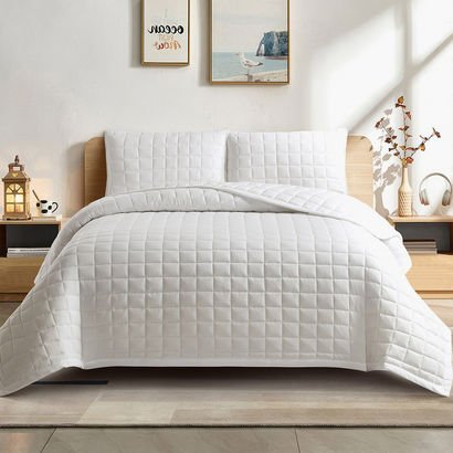 Lexus 3-Piece Prewashed Microfibe Twin Quilt Set -...