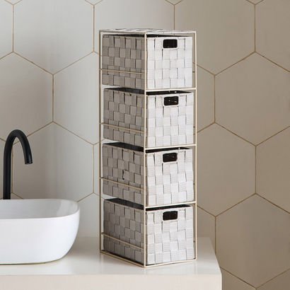 Strap 4-Tier Drawer Storage Cabinet - 25x18x65 cm