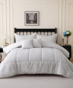 Braxton Space 5-Piece Dyed King Jacquard Comforter...