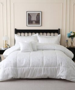 White Bliss Leaf 5-Piece King Comforter Set - 220x...