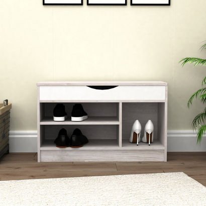 Movo Vanilla Halmstad 5-Pair Shoe Bench with 1 Doo...