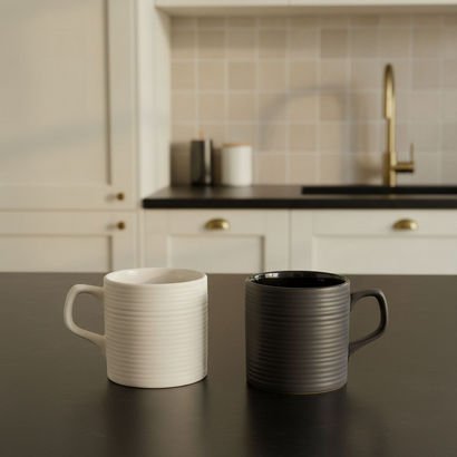 Donna Stoneware 2-Piece Mug Set - 200 ml