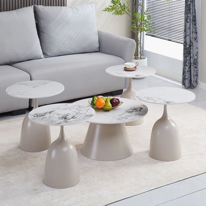 Omaha 5-Piece Sintered Stone Top Coffee Table Set