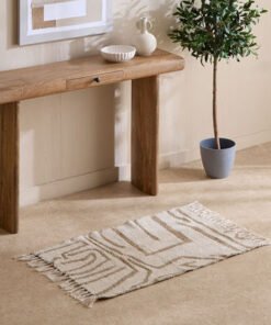 Azura Earthy Handmade Woven Cotton Jute Dhurrie - ...