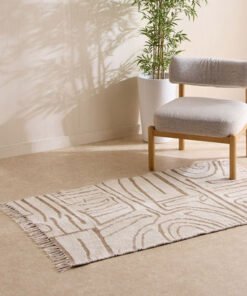 Azura Earthy Handmade Woven Cotton Jute Dhurrie - ...