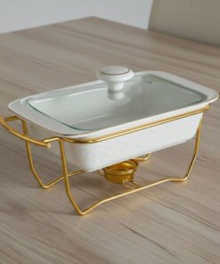 Noor Luxe Rectangular Casserole with Glass Lid and...
