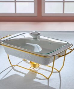 Noor Luxe Rectangular Casserole with Glass Lid and...
