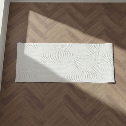 Zara Hena Jacquard Rabbit Fur Rug - 60x150 cm