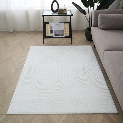 Zara Hena Jacquard Rabbit Fur Rug - 150x220 cm