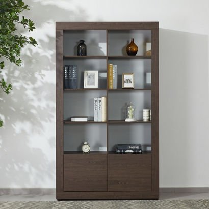 Riccardo 2-Door Bookcase Display Cabinet with Open...