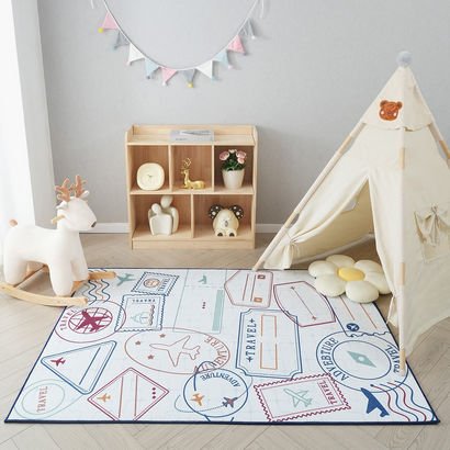 Tom Ben Around the World Printed Flannel Rug - 110...