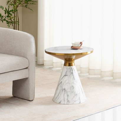 Movo Ria Sintered Stone Top Round End Table
