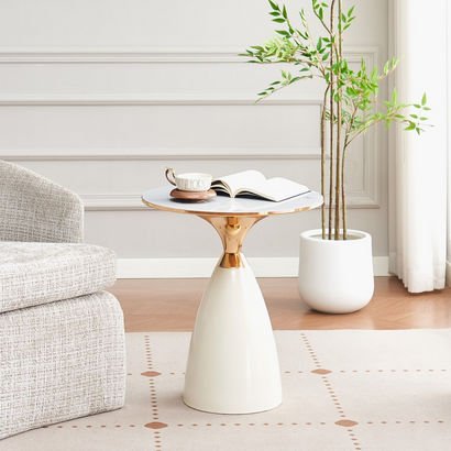 Movo Bayton Sintered Stone Top Round End Table