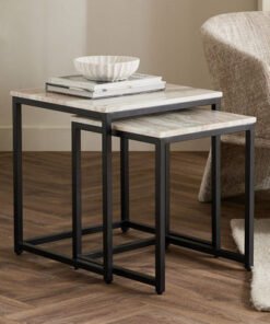 Cavon Vista Genuine Marble Top Nest of Tables - Se...