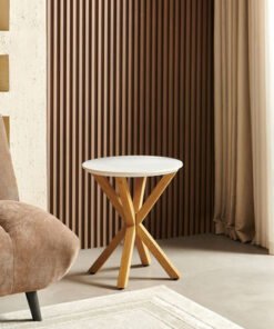 Welwick Round Sintered Stone Top End Table