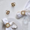 Woodlux 4-Piece Wooden Napkin Ring Set - 10x10 cm