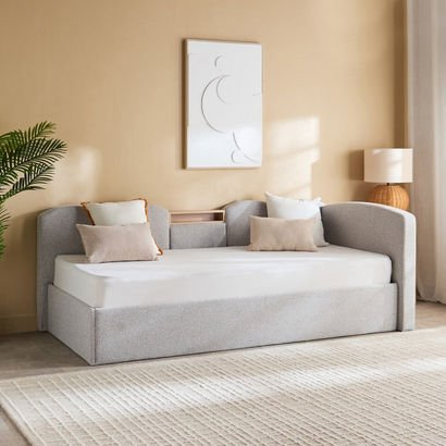 Nordica Malta Single Day Bed with Headboard Storag...
