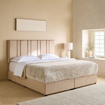 Angelic Linear Upholstered King Bed - 180x200 cm