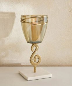 Sands & Palms Sahra Marble and Metal Decorative Vo...