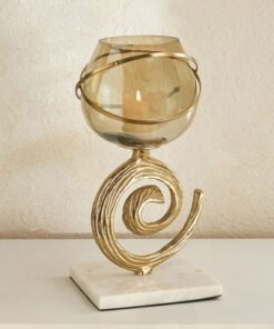 Sands & Palms Sahra Marble and Metal Decorative Va...