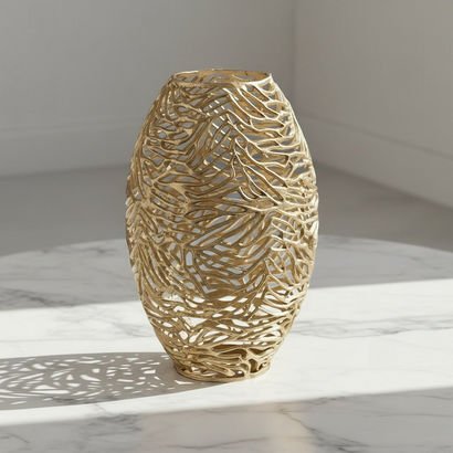 Casa Luxe Decorative Cutwork Vase - 33x33x51 cm