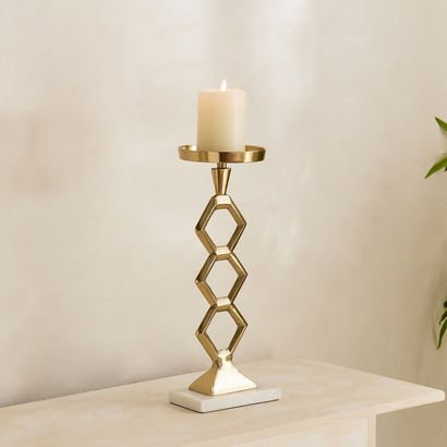 Casa Luxe Decorative Pillar Candleholder - 13x11x3...