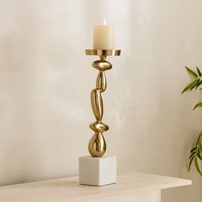 Casa Luxe Decorative Pillar Candleholder - 11x11x3...