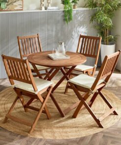 Vera Bahama 1+4 Solid Wood Outdoor Foldable Set wi...