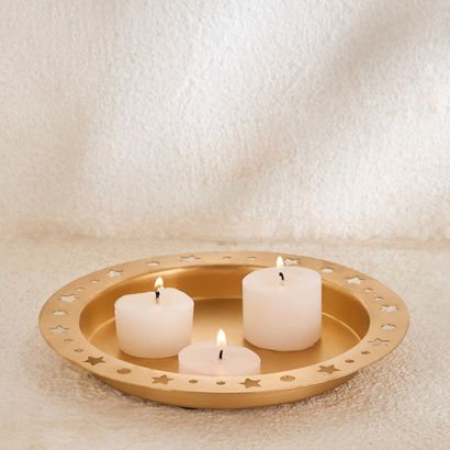 Celestial Layali Noor Decorative Candle Tray - 18x...
