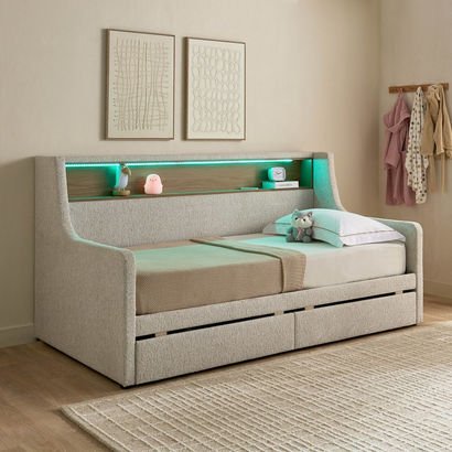 Java Calabro Smart Upholstered Single Day Bed with...