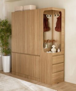 Compacto 4-Door Wardrobe 4 Drawers Hangers and Mir...