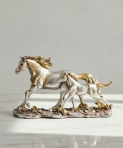 Wren Qusida Polyresin Horse with Foal Figurine - 2...