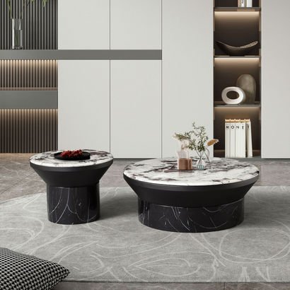 Solair Faux Marble Coffee Table - Set of 2