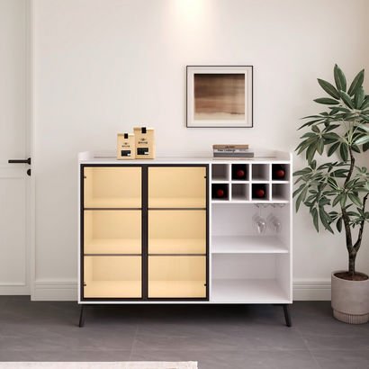 Marwell 2 Door Sintered Stone Top Bar Cabinet